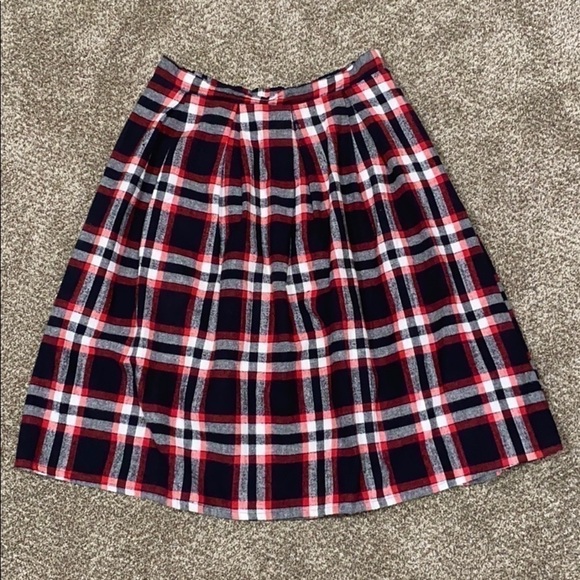 𝅺red Plaid Flannel Checker Skirt - Picture 2 of 9